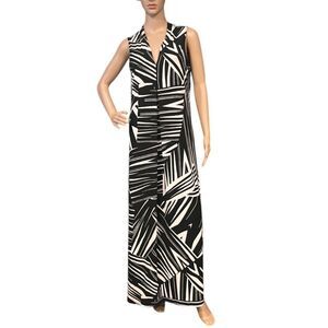 TOMMY BAHAMA Black & White Carmela Bangle Zebra Stripe MAXI Dress Sz M NWT